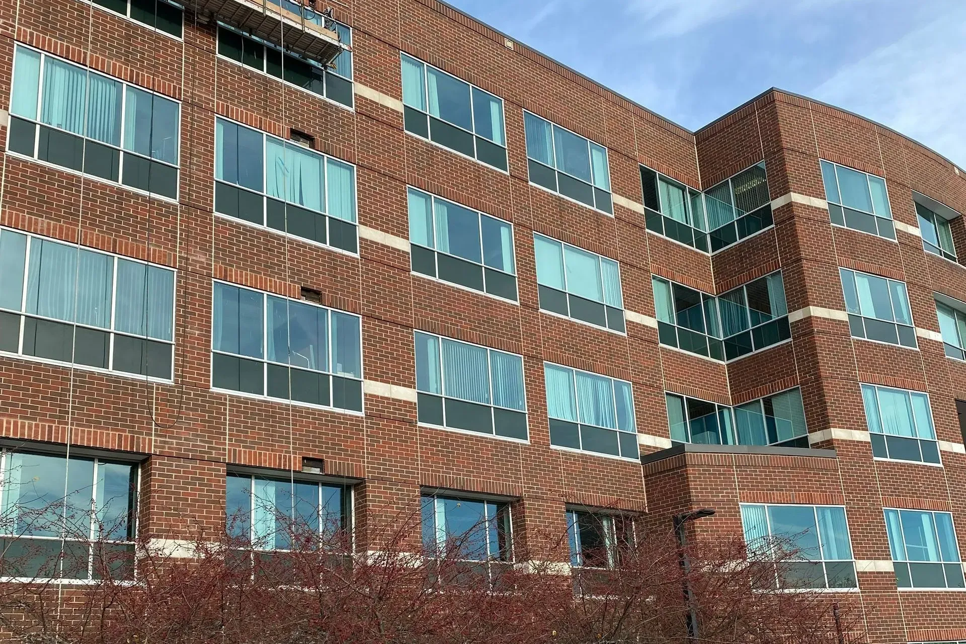 brick building with many windows