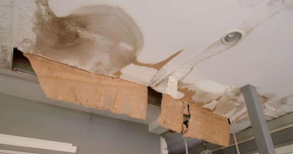 water damaged ceiling
