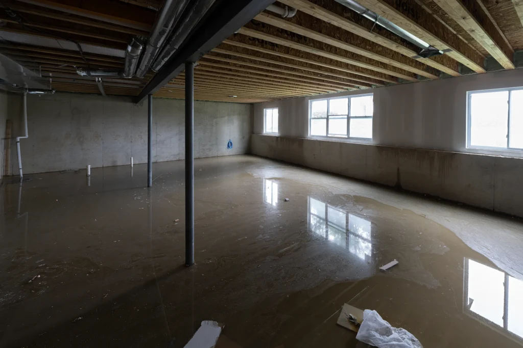 groundwater pressure flooded the basement