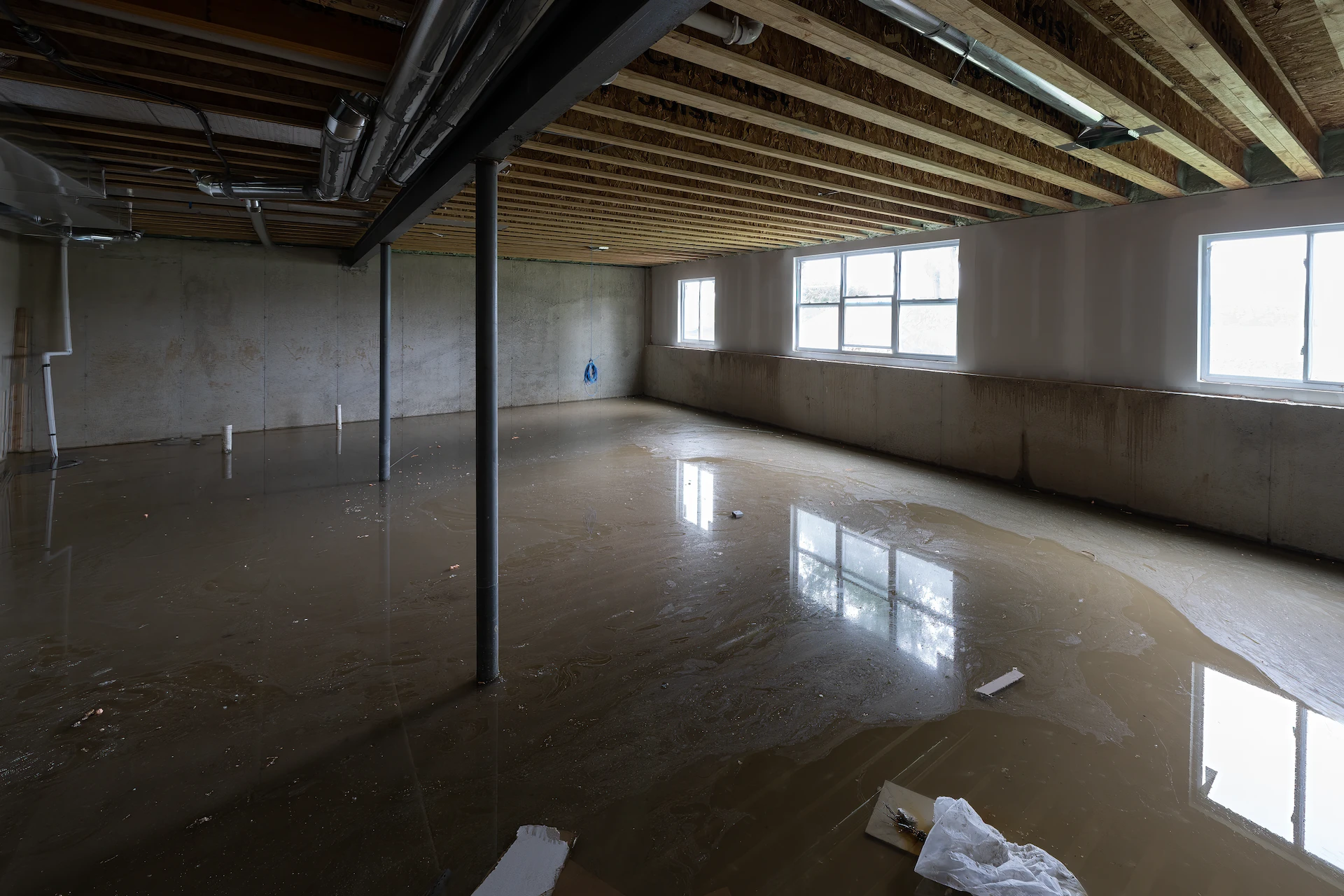groundwater pressure flooded the basement