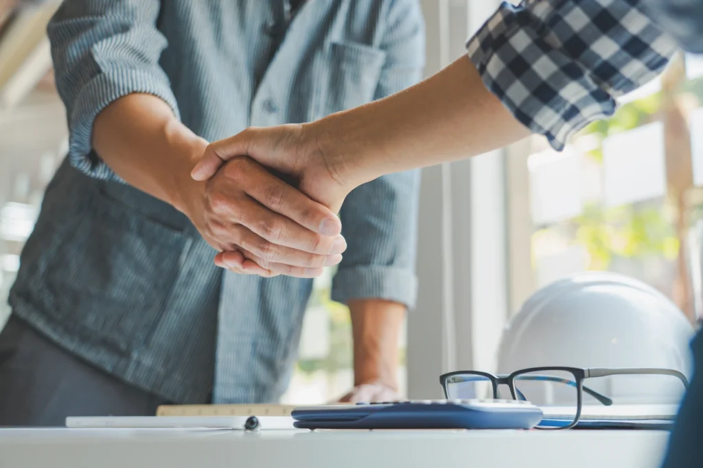 handshaking over a job well done