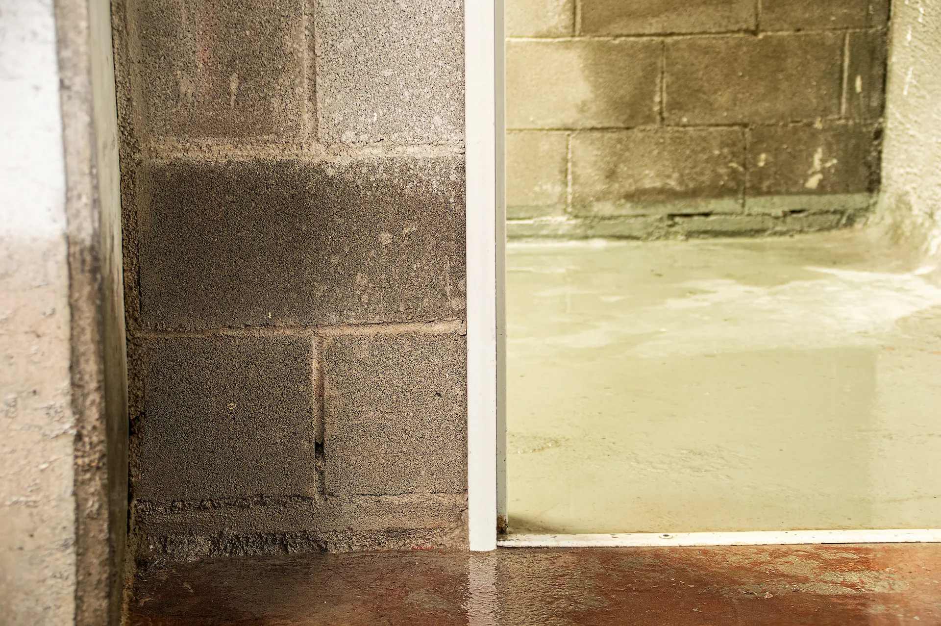 crack in a cement brick foundation