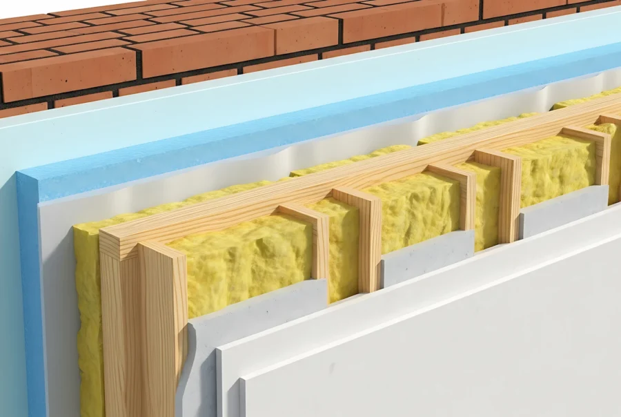 teardown of a insulation air barrier